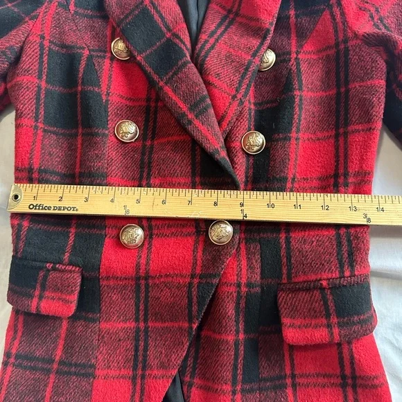 Lioness Red and Black Checkered Blazer - Picture 5 of 8